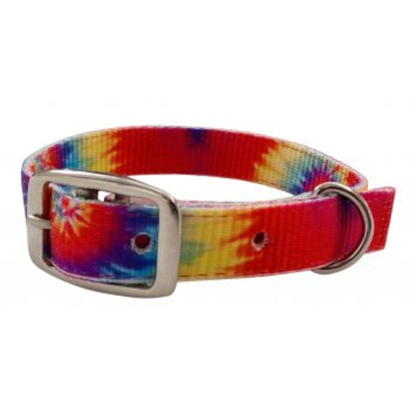Tye Dye print nylon dog collar.