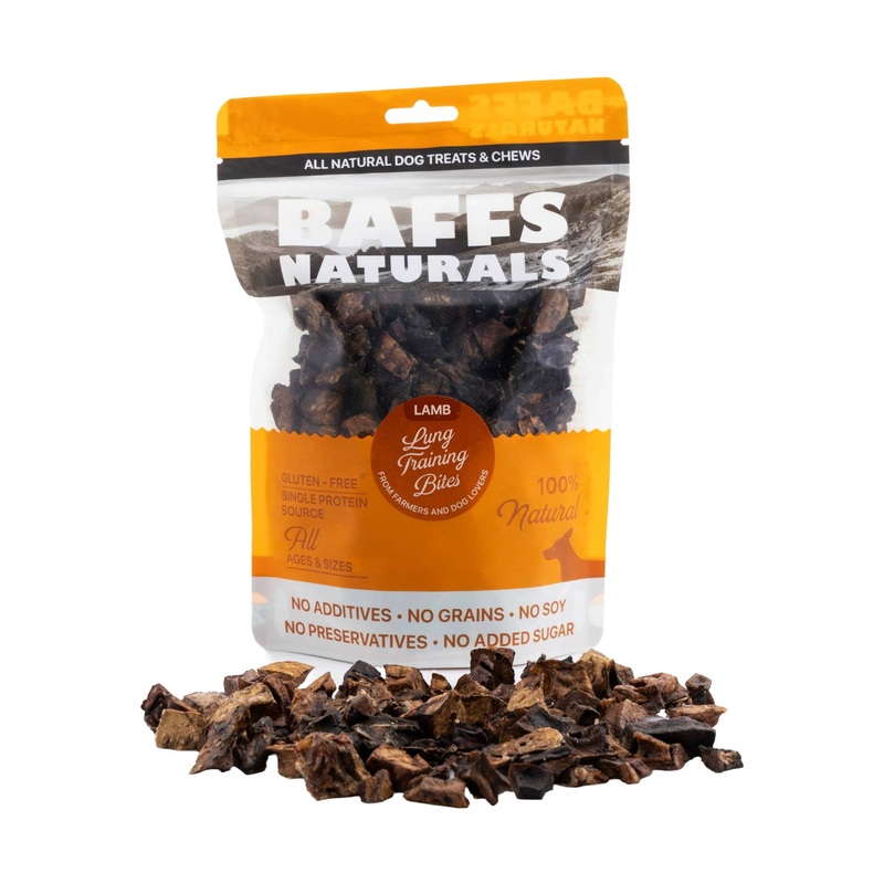 All-Natural Lamb Lung Training Bites Dog Chews (7oz Bag)