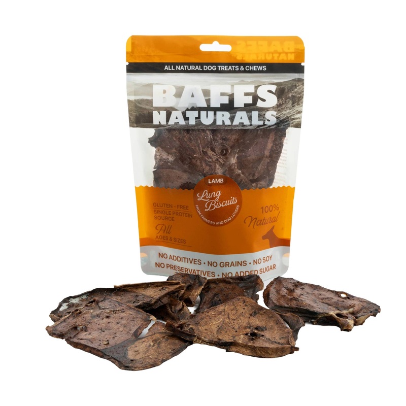 All-Natural Premium Lamb Lung Biscuits Dog Chews (4oz Bag)