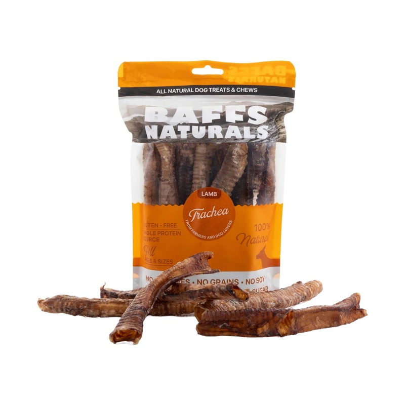 All-Natural Premium Lamb Trachea Dog Chews (10-Piece Bag)