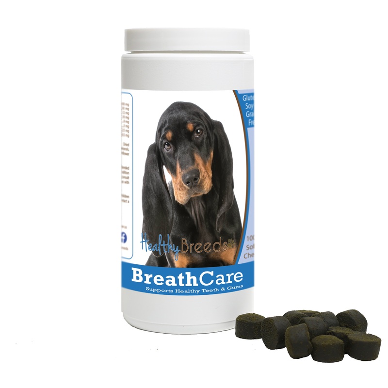 Black and Tan Coonhound Breath Care Soft Chews for Dogs 100 Count