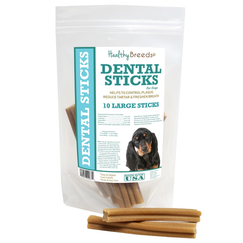 Black and Tan Coonhound Dental Sticks Large 10 Count