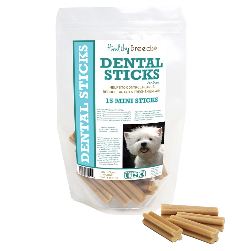 West Highland White Terrier Dental Sticks Minis 15 Count