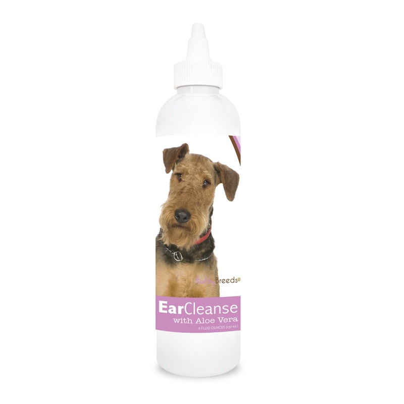 Airedale Terrier Ear Cleanse with Aloe Vera Sweet Pea and Vanilla 8 oz