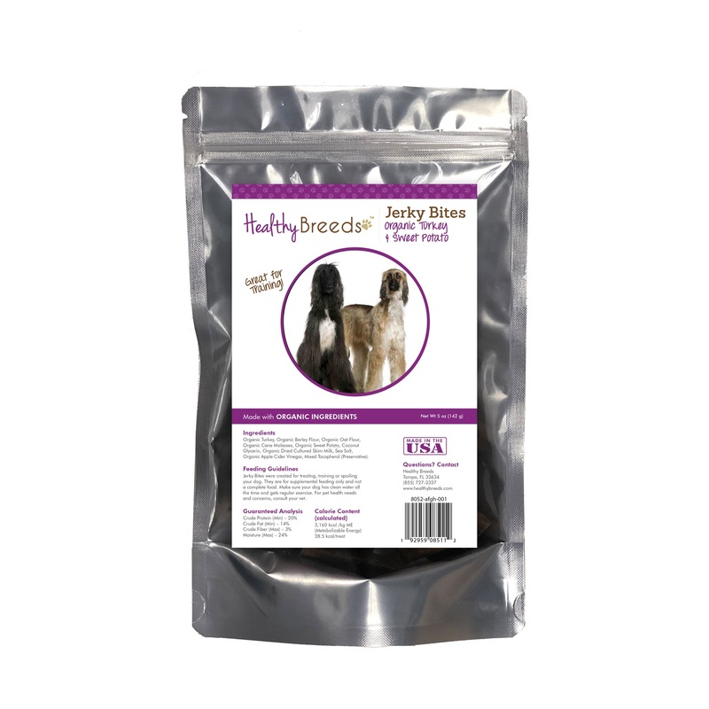 Afghan Hound Jerky Bites Turkey & Sweet Potato Recipe Dog Treats 5 oz