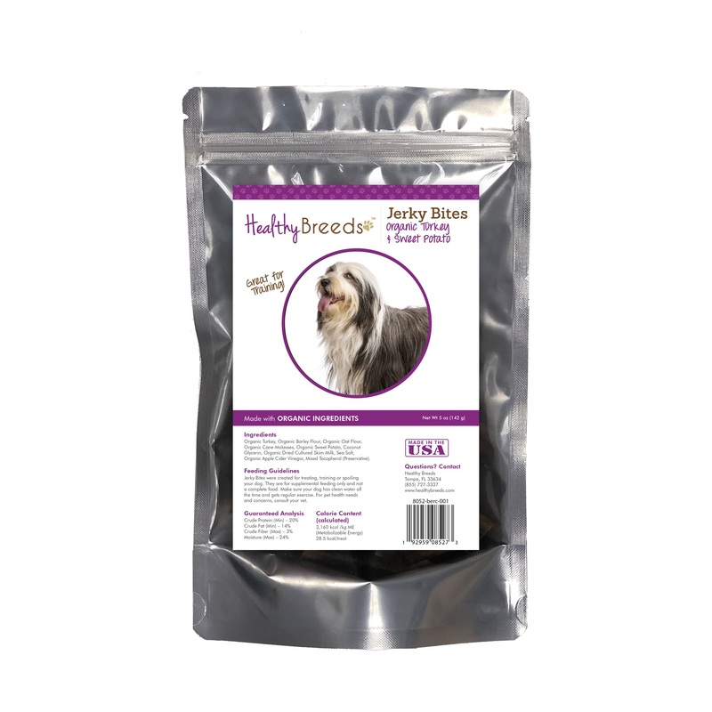 Bearded Collie Jerky Bites Turkey & Sweet Potato Recipe Dog Treats 5 oz