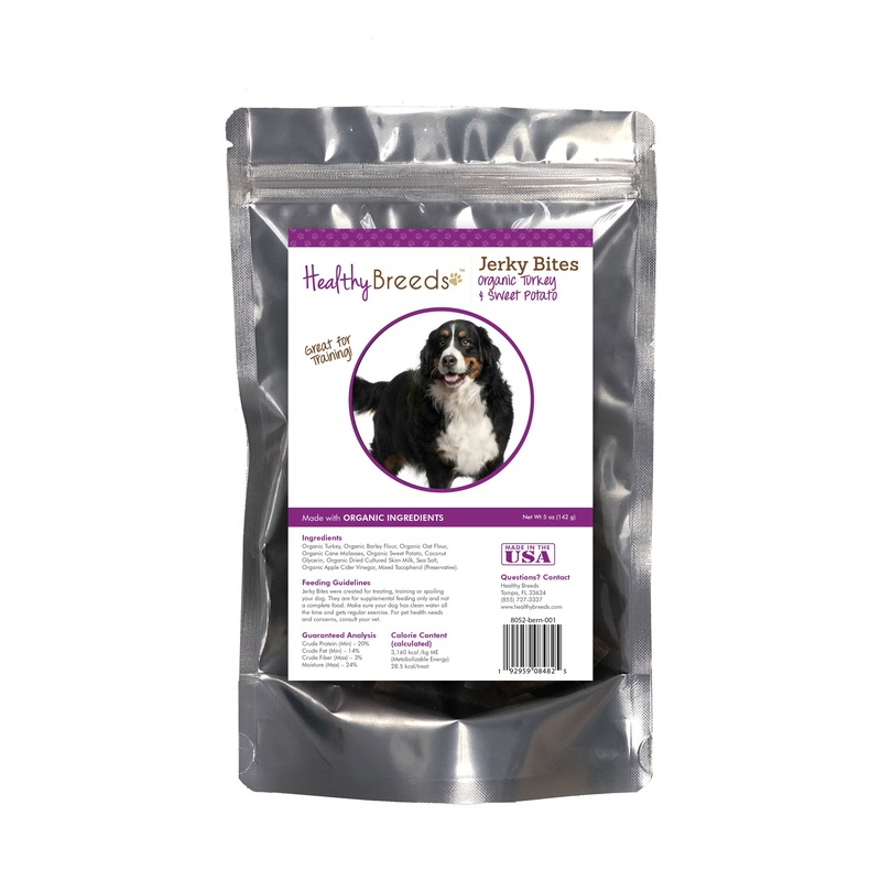Bernese Mountain Dog Jerky Bites Turkey & Sweet Potato Recipe Dog Treats 5 oz