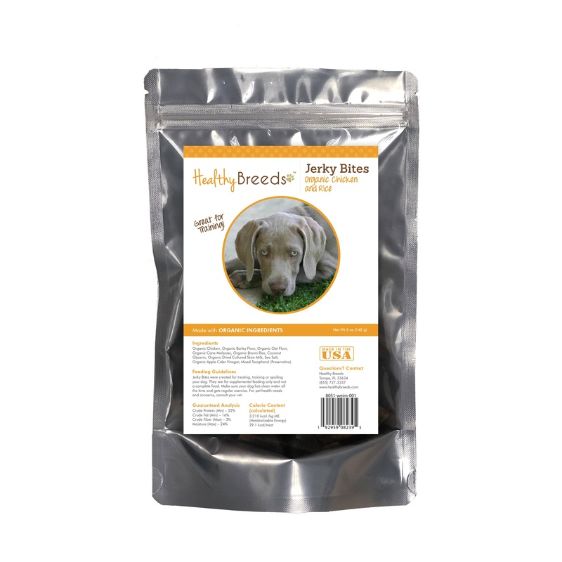 Weimaraner Jerky Bites Chicken & Rice Recipe Dog Treats 5 oz