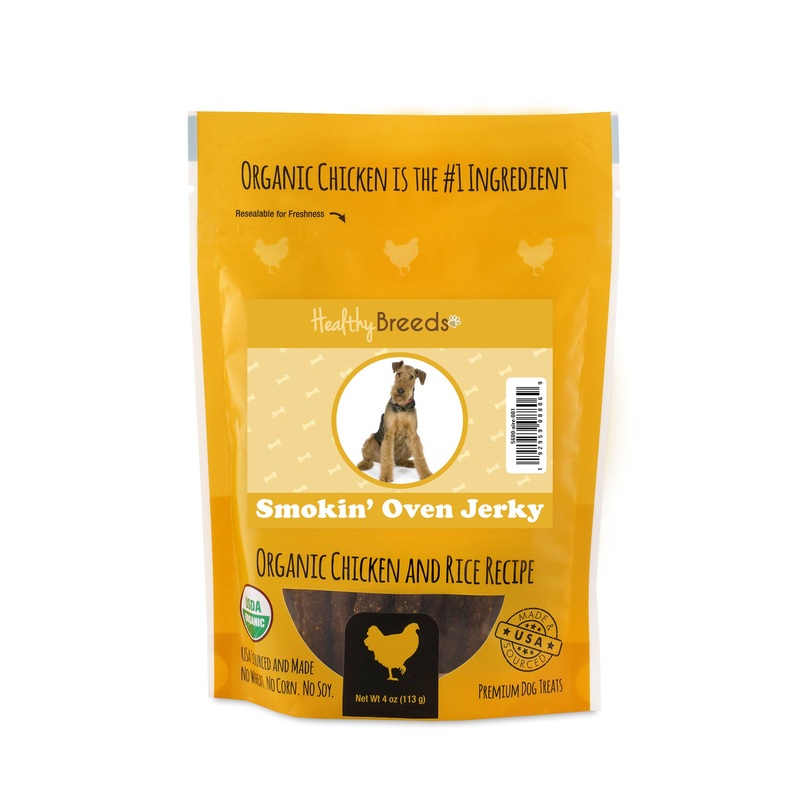 Airedale Terrier Smokin' Oven Organic Chicken & Rice Recipe Jerky Dog Treats 4 oz