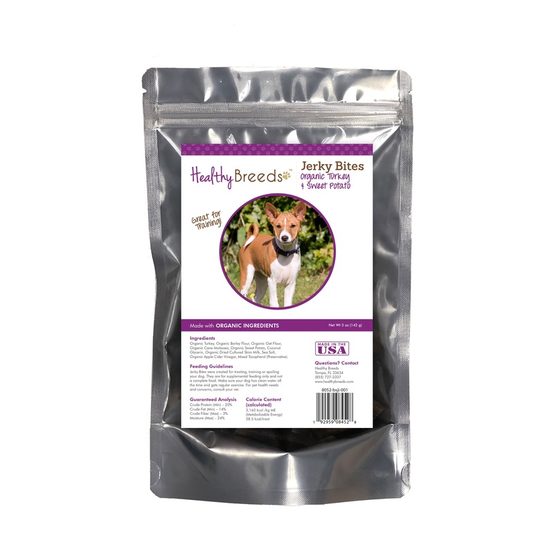Basenji Jerky Bites Turkey & Sweet Potato Recipe Dog Treats 5 oz