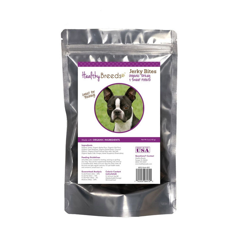 Boston Terrier Jerky Bites Turkey & Sweet Potato Recipe Dog Treats 5 oz