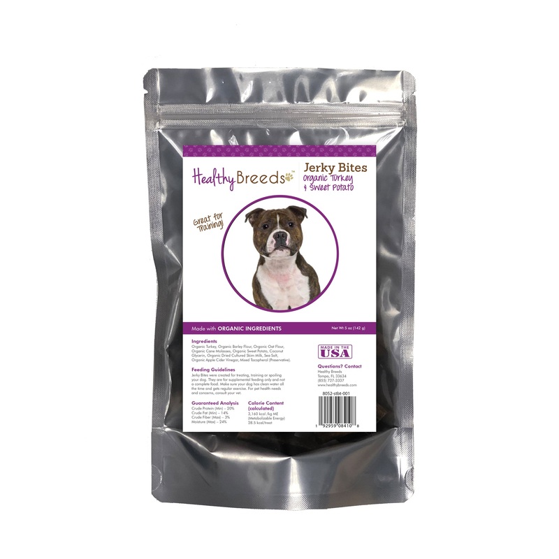 Staffordshire Bull Terrier Jerky Bites Turkey & Sweet Potato Recipe Dog Treats 5 oz