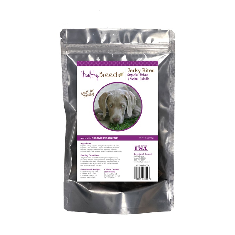 Weimaraner Jerky Bites Turkey & Sweet Potato Recipe Dog Treats 5 oz