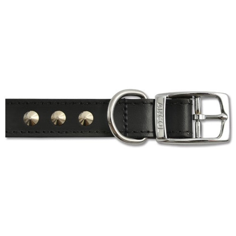 Ancol Black Leather Collar 20" 102410