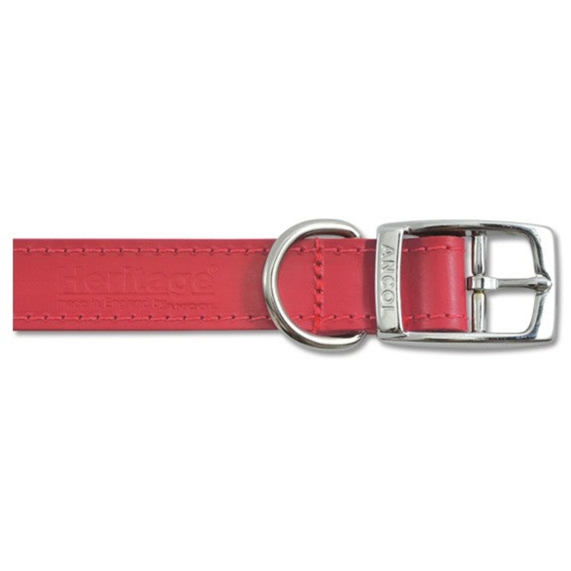 Ancol Colar Red Leather 12" 100120