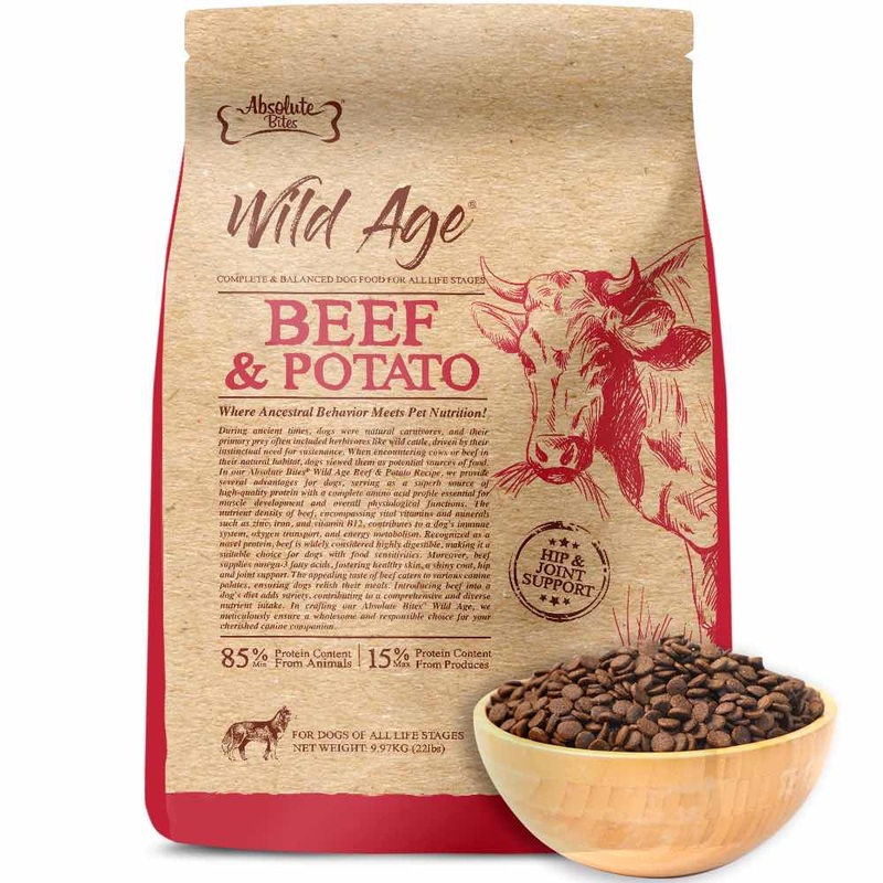 34% OFF+FREE TREATS: Absolute Bites Wild Age Beef & Potato Dry Dog Food