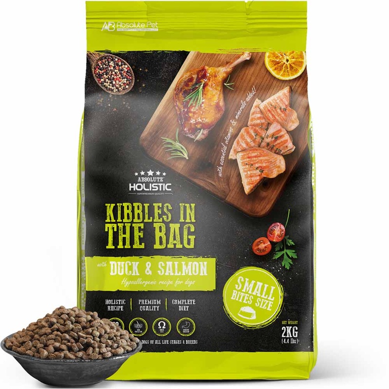 35% OFF: Absolute Holistic Kibbles In The Bag Duck & Salmon Small Bites Dry Dog Food