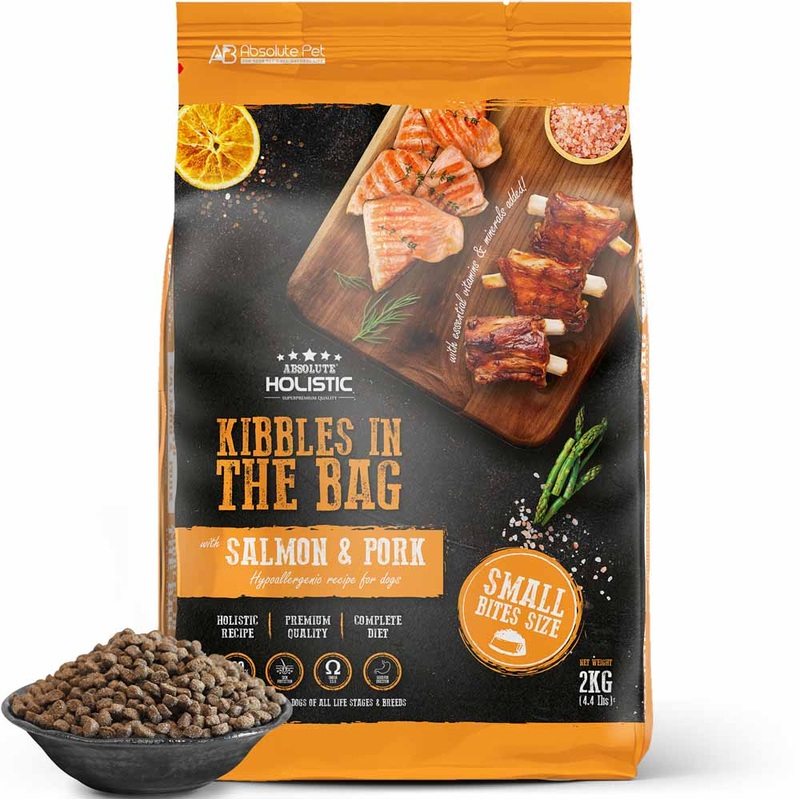 35% OFF: Absolute Holistic Kibbles In The Bag Salmon & Pork Small Bites Dry Dog Food
