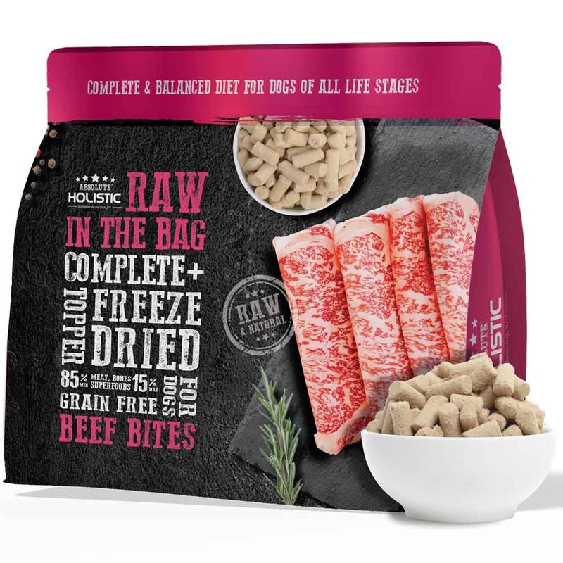 Absolute Holistic Raw in the Bag Beef Bites Complete Freeze Dried Dog Food 14oz