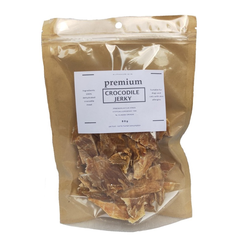 Alpha Origin Crocodile Jerky Grain-Free Dog Treats 80g