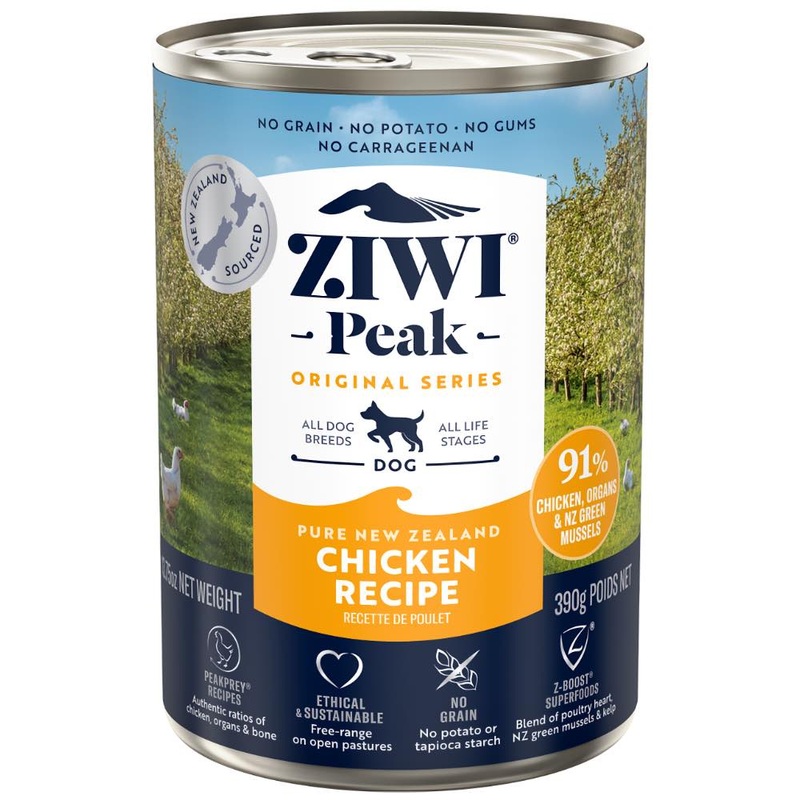 20% OFF: Ziwi Peak New Zealand Free Range Chicken Canned Dog Food 390g