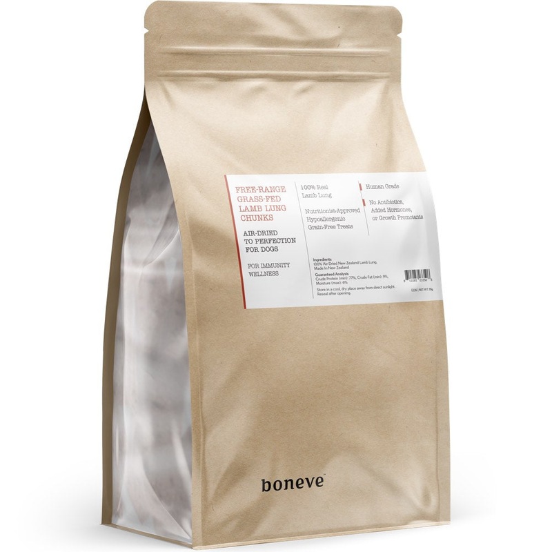 25% OFF: Boneve Free-Range Grass-Fed Lamb Lung Chunks Grain-Free Air-Dried Dog Treats 70g