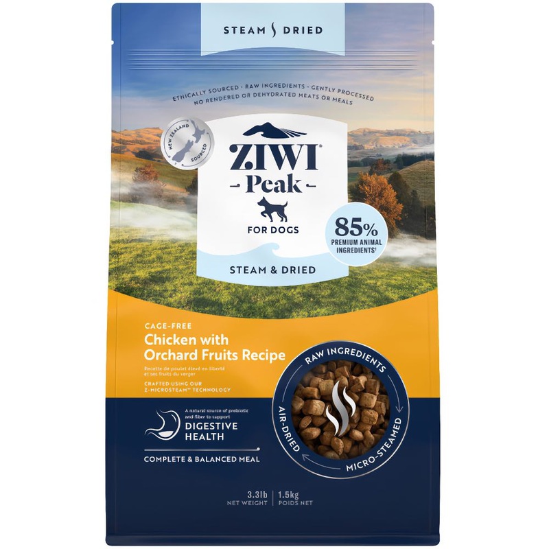 25% OFF: Ziwi Peak Cage Free Chicken with Orchard Fruits Recipe Steam & Dried Dog Food