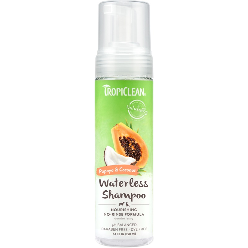 15% OFF: Tropiclean Papaya & Coconut Waterless Dog Shampoo 7.4oz