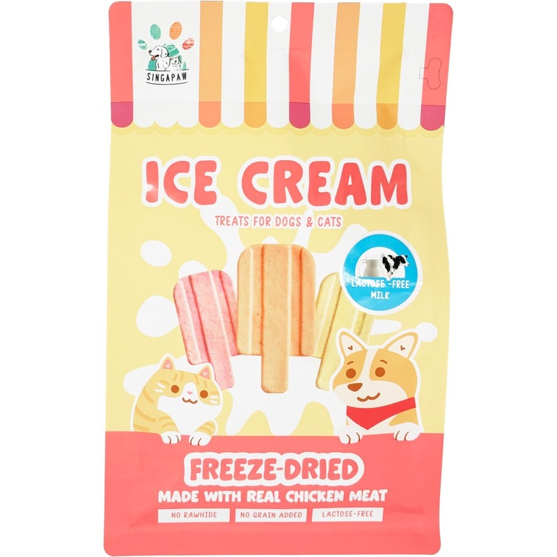18% OFF: Singapaw Ice Cream Chicken With Lactose-Free Milk Grain-Free Freeze-Dried Treats For Cats & Dogs 48g