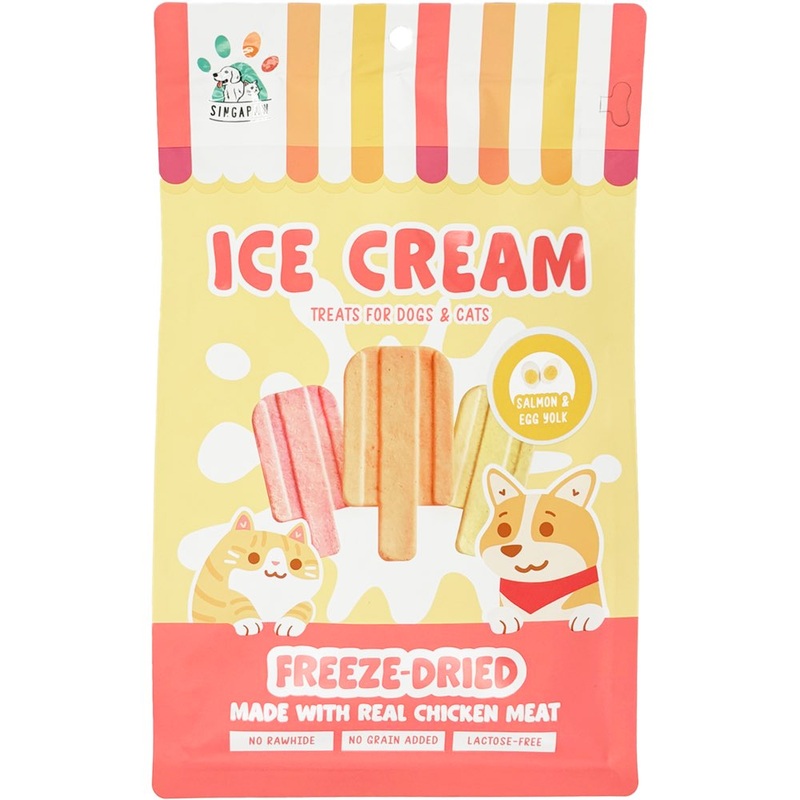 18% OFF: Singapaw Ice Cream Chicken With Salmon & Egg Yolk Grain-Free Freeze-Dried Treats For Cats & Dogs 48g