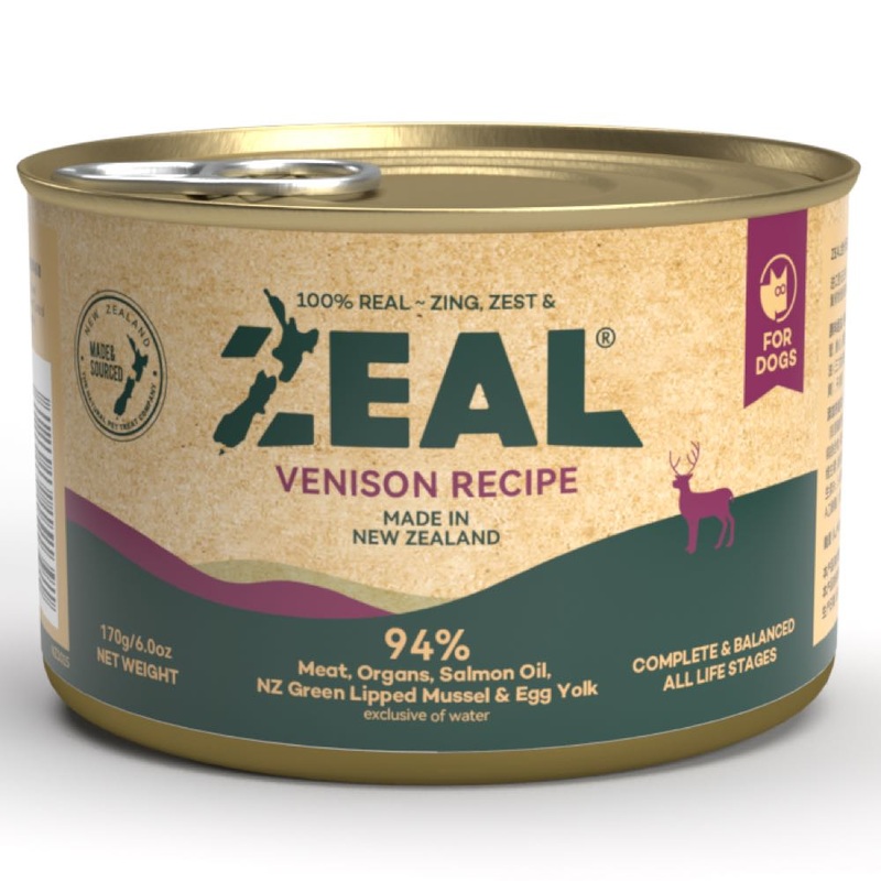 18% OFF: Zeal Venison Recipe Grain-Free Canned Dog Food 170g