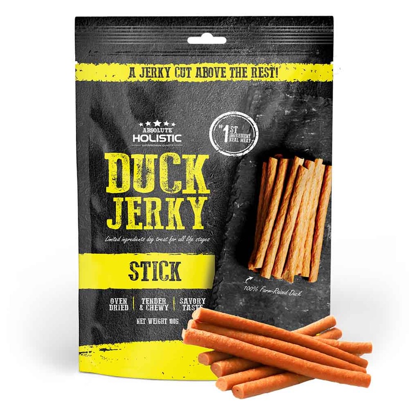 20% OFF: Absolute Holistic Duck Loin Stick Grain Free Dog Treats 100g