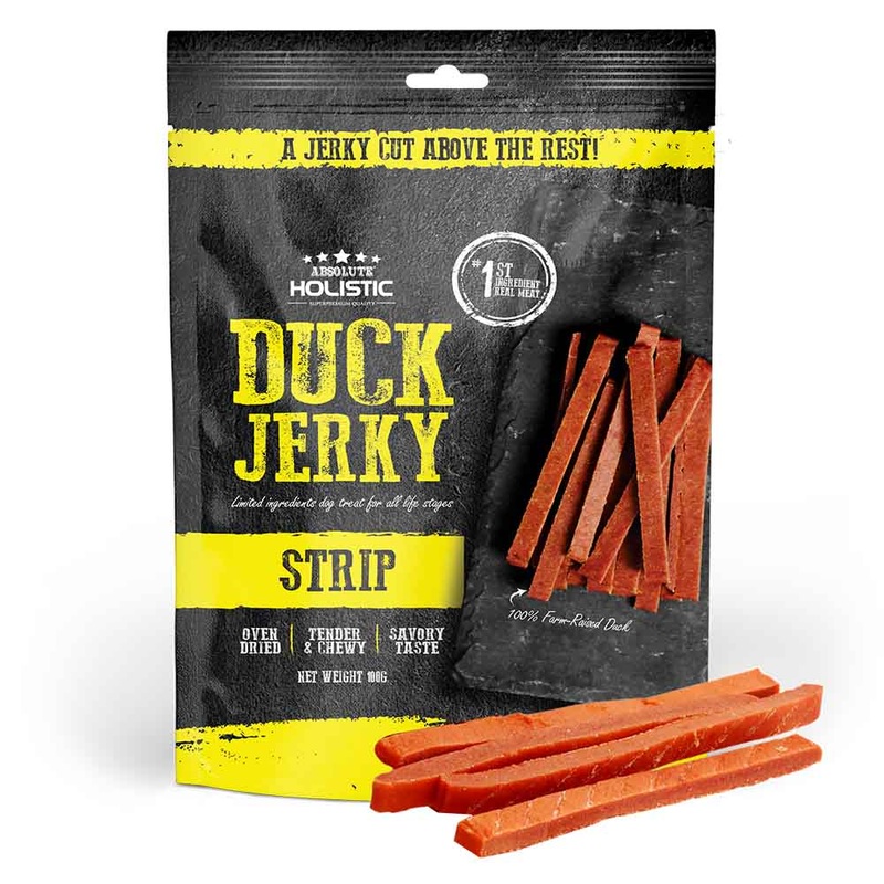 20% OFF: Absolute Holistic Duck Loin Strip Grain Free Dog Treats 100g