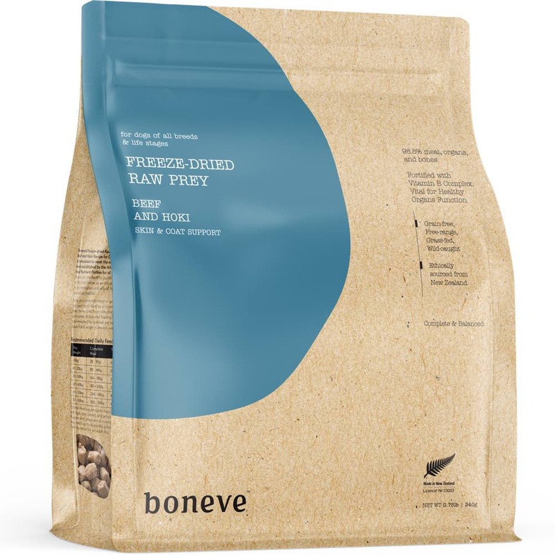 20% OFF: Boneve Beef & Hoki Skin & Coat Support Grain-Free Freeze-Dried Raw Dog Food