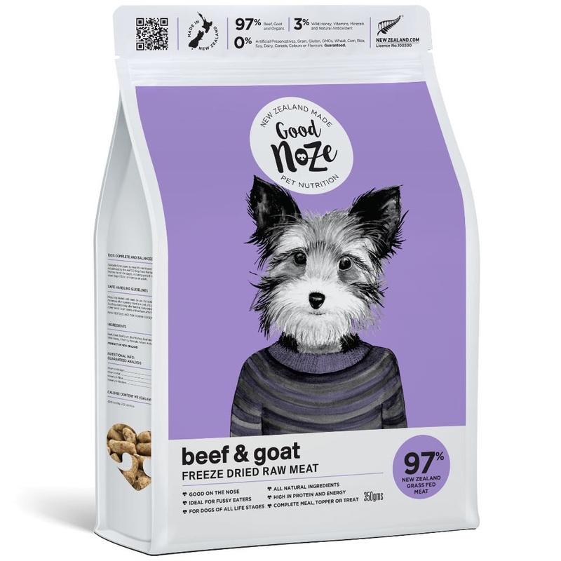 20% OFF: Good Noze NZ Beef & Goat Freeze-Dried Dog Food 350g