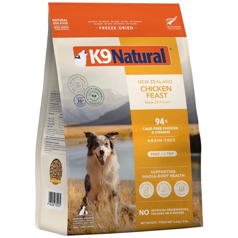 20% OFF: K9 Natural Chicken Feast Grain-Free Freeze-Dried Raw Dog Food