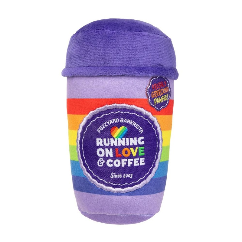 15% OFF: FuzzYard Rainbow Pawfee Dog Toy
