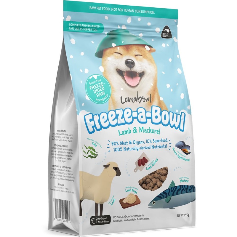 15% OFF: Loveabowl Freeze-A-Bowl Lamb & Mackerel Grain-Free Freeze-Dried Raw Dog Food