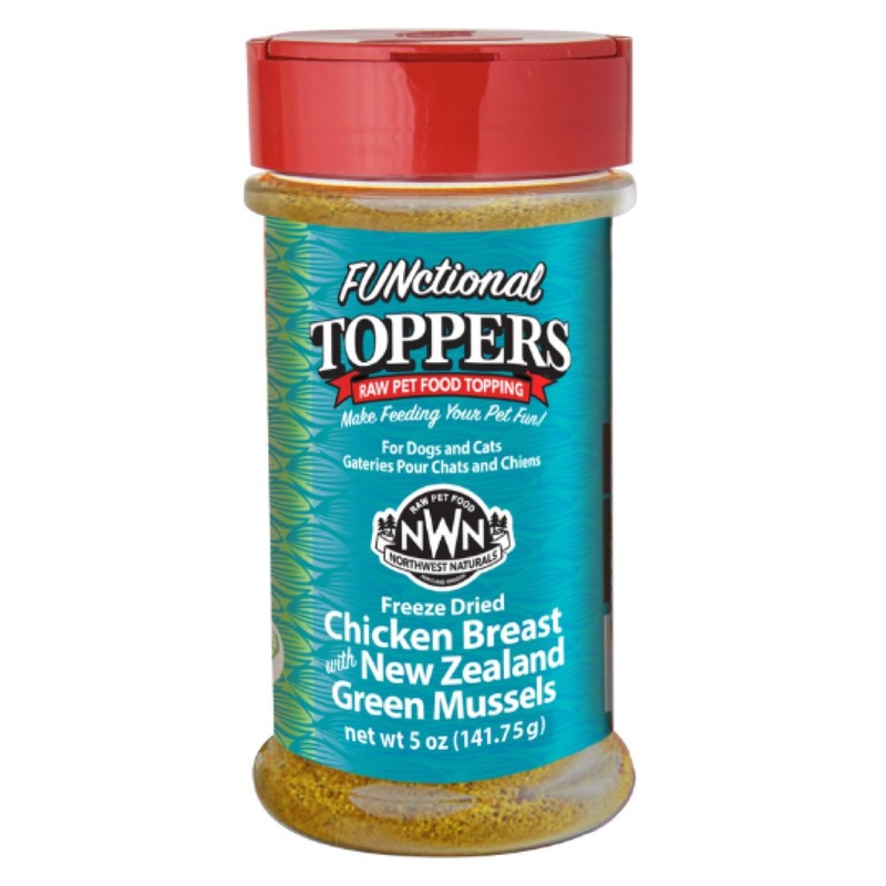 15% OFF: Northwest Naturals Chicken Breast With New Zealand Green Mussels Freeze-Dried Functional Toppers For Cats & Dogs 5oz