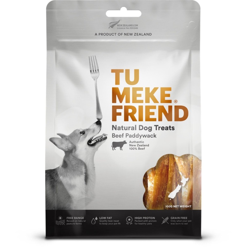 Tu Meke Friend Beef Paddywack Grain-Free Air-Dried Dog Treats 100g