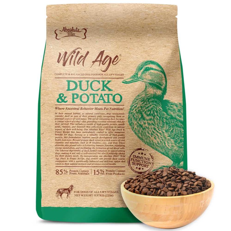 34% OFF+FREE TREATS: Absolute Bites Wild Age Duck & Potato Dry Dog Food