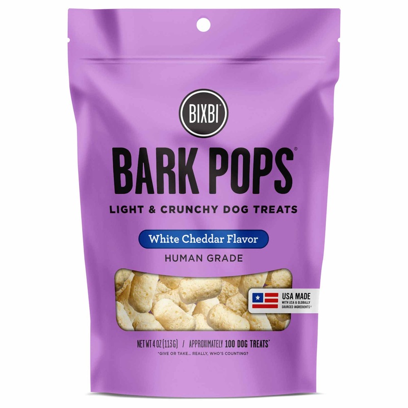 Bixbi Bark Pops White Cheddar Flavour Light & Crunchy Training Dog Treats 4oz