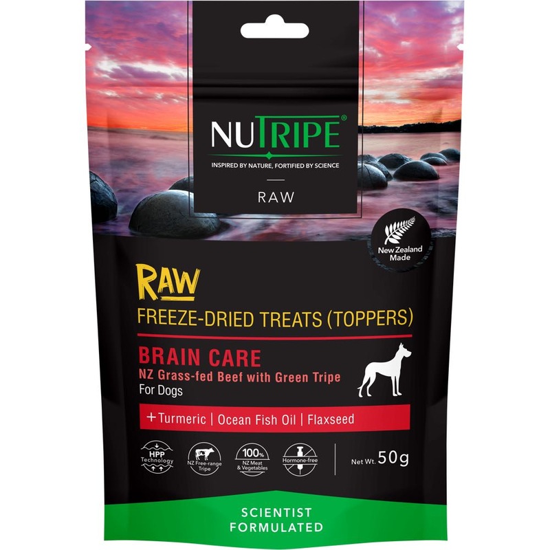 Nutripe Raw Brain Care Beef With Green Tripe Freeze-Dried Dog Treats (Toppers) 50g