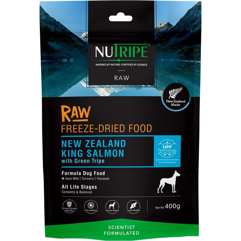 Nutripe Raw NZ King Salmon With Green Tripe Grain-Free Freeze-Dried Dog Food 400g