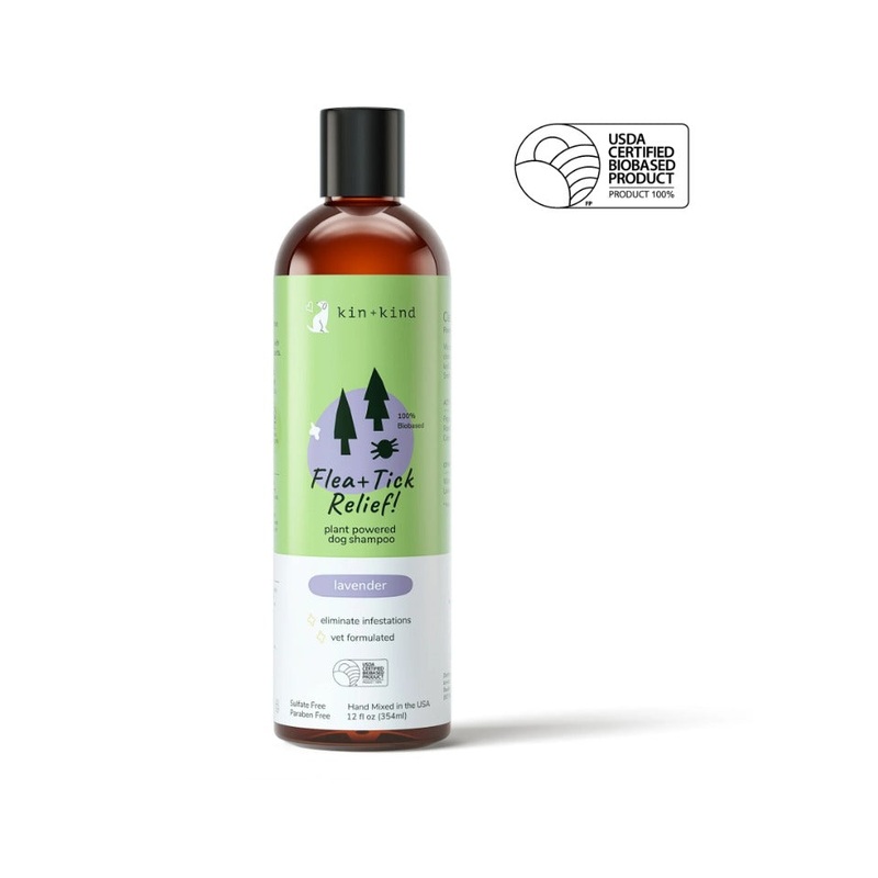10% OFF: Kin+Kind Flea & Tick Relief Dogs Shampoo (Lavender Scented) 12oz