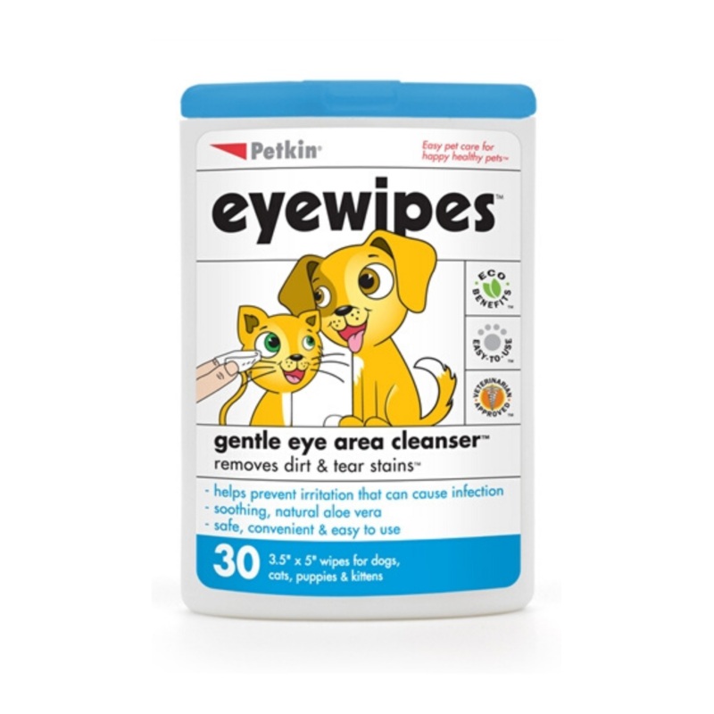 10% OFF: Petkin Tear Stain Eye Wipes For Cats & Dogs 30cts
