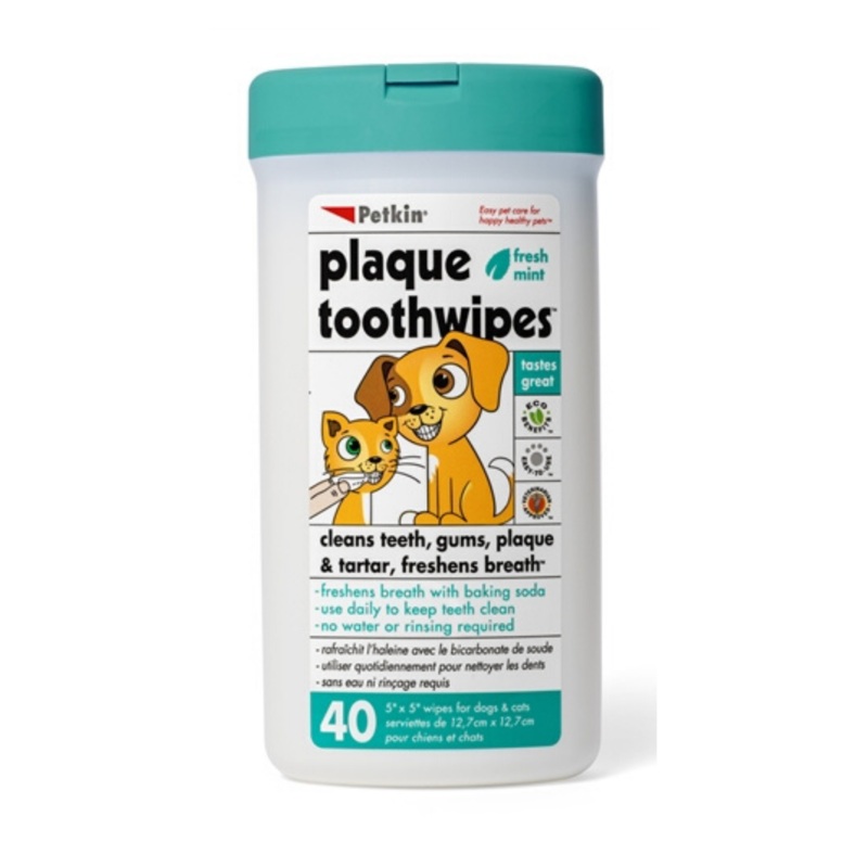 10% OFF: Petkin Tooth Wipes For Cats & Dogs 40pcs