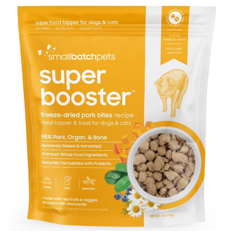 10% OFF: Smallbatch Super Booster Freeze Dried Pork Bites Cat & Dog Treats 7oz