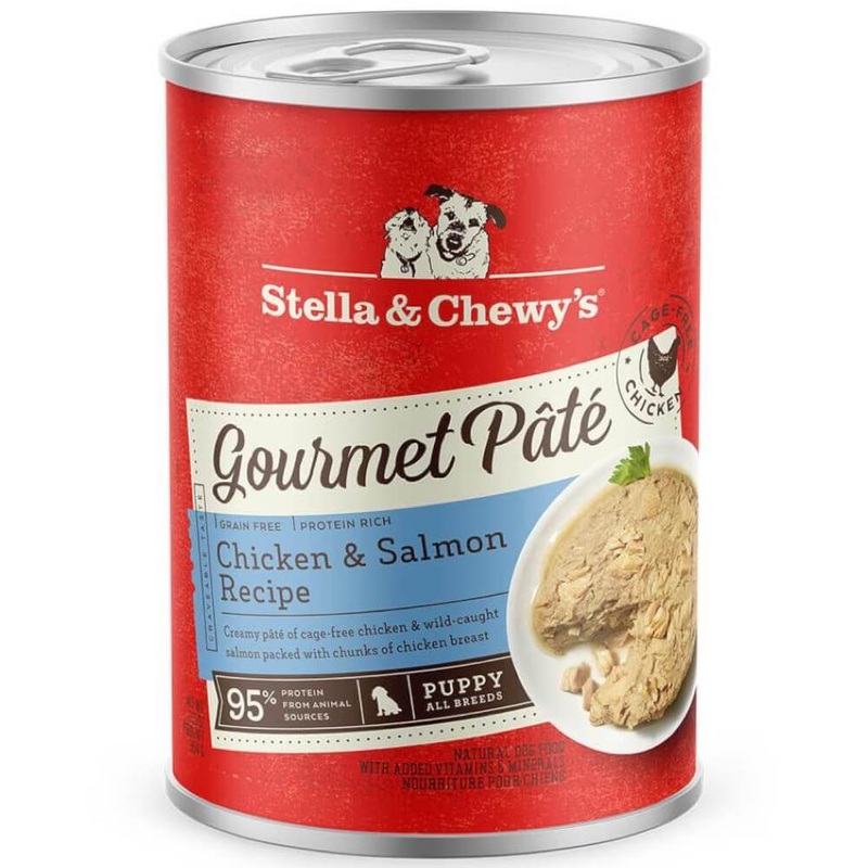 Stella & Chewys Gourmet Pate Chicken & Salmon Recipe Grain-Free Puppy Canned Dog Food 12.5oz