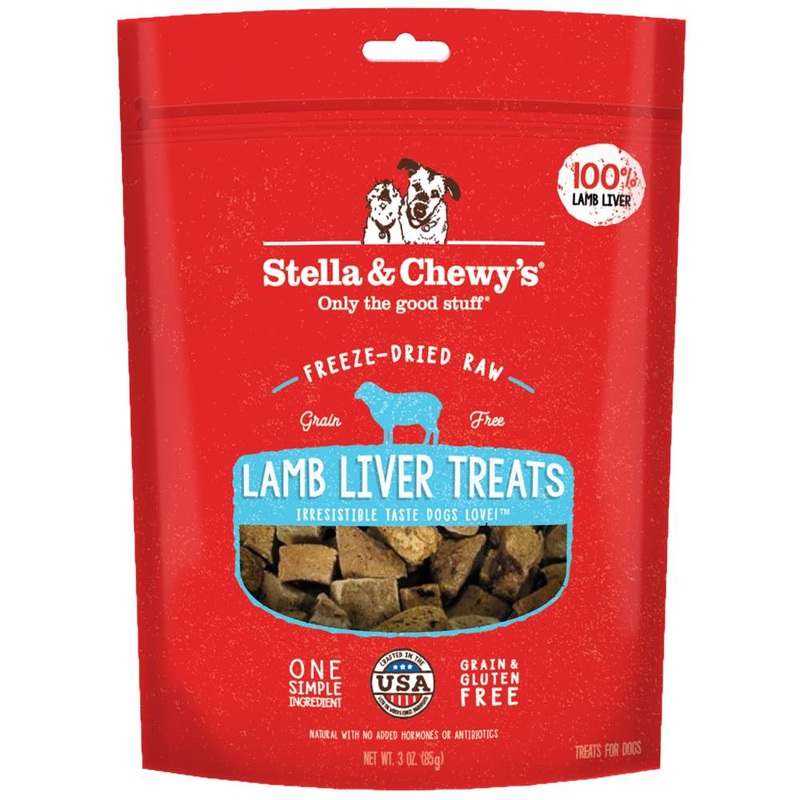 Stella & Chewys Lamb Liver Single Ingredient Grain-Free Freeze-Dried Dog Treats 3oz (Exp 6Aug25)